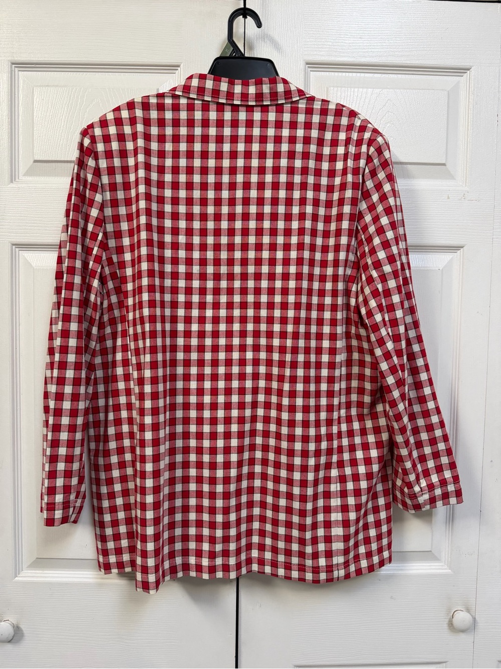 Red & White Plaid Gingham Blazer 100% Cotton Jacket Women's Size XL NOS - Picture 7 of 15